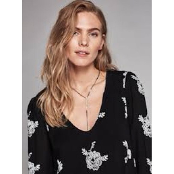 Free people XS Women's Black Embroidered Austin Dress - Picture 6 of 10